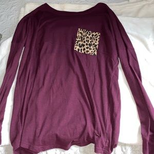 Pink Victoria’s Secret Long Sleeve Top Maroon